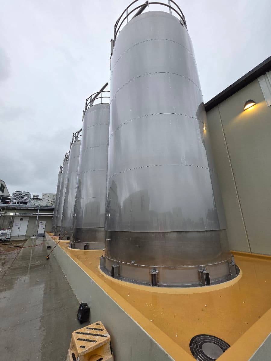 Geofix resin void fill injection into stainless steel silo base — Pukekohe Auckland